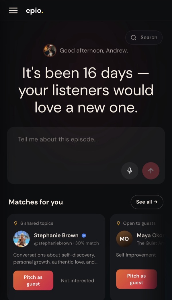 epio on mobile